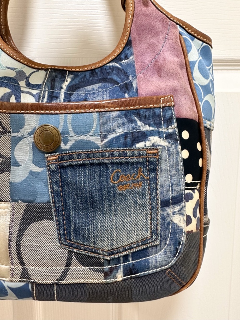Coach Ergo Denim Patchwork Hobo Limited Edition Shoulder Bag Vintage Y2K - Picture 6 of 15